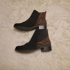 Lane Bryant Black and Brown Ankle Boots